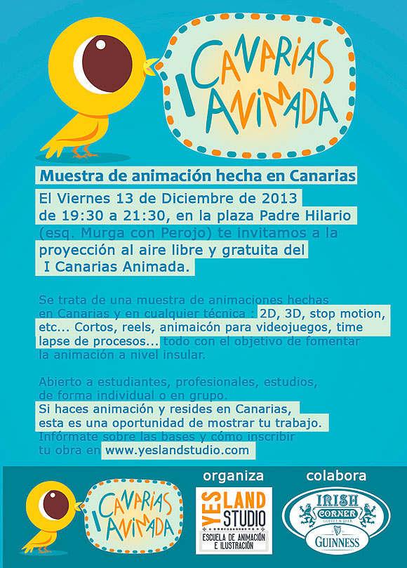 Llega Canarias Animada, un evento animado de la mano de Yesland Studio