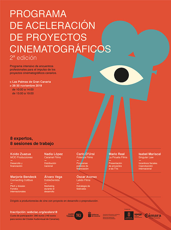 Abierta la inscripción para la 2ª edición del «Programa de aceleración de proyectos cinematográficos» del Clúster Audiovisual de Canarias
