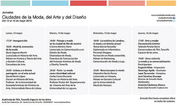 Jornadas «Ciudades de moda, del arte y del diseño» en Santa Cruz de Tenerife