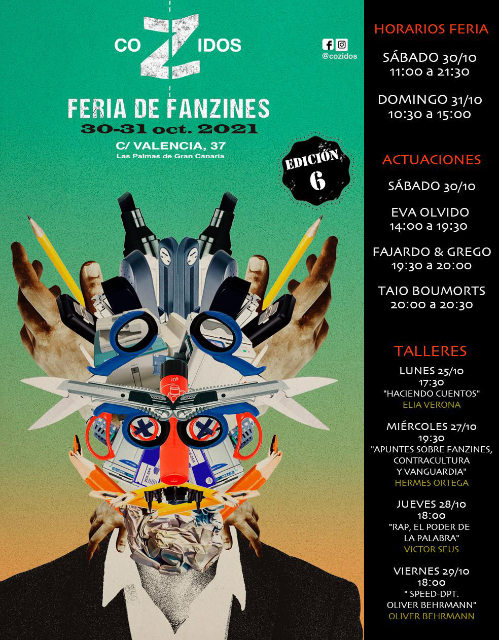 CoZidos regresa los días 30 y 31 de octubre a Las Palmas de Gran Canaria, con un sin fin de creatividad fanzinera que se extiende a talleres durante toda la semana