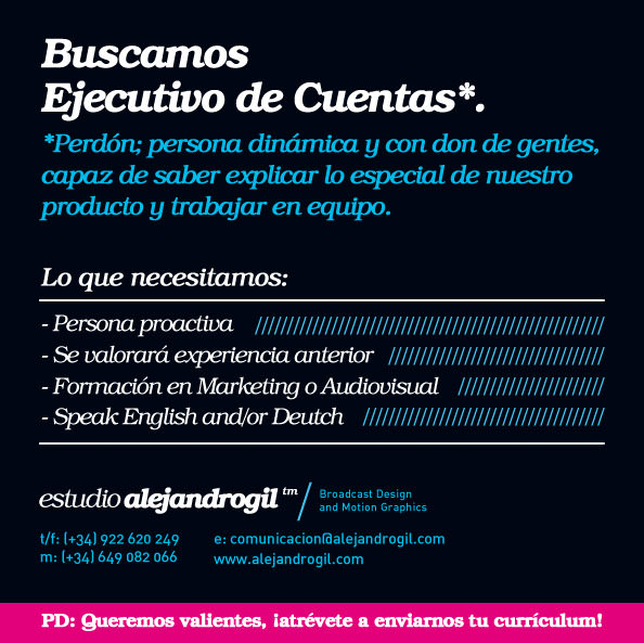 El Estudio Alejandro Gil busca Ejecutivo de Cuentas