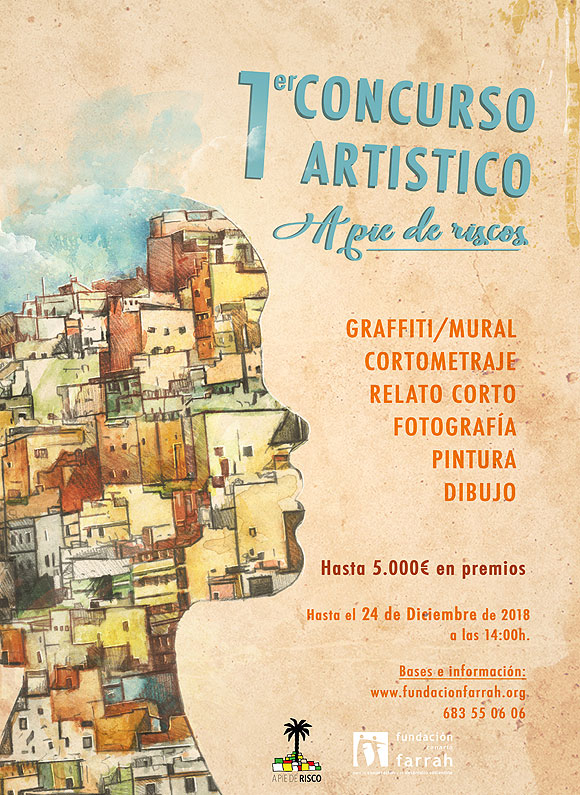 La Fundación Canaria Farrah convoca el I Concurso artístico y literario «A Pie de Riscos»