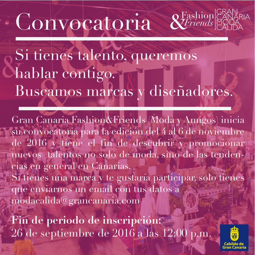 Gran Canaria Fashion & Friends abre convocatoria de participación