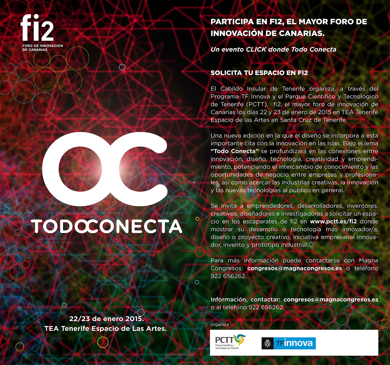 Todo Conecta en fi2, la mayor muestra de innovación de Canarias, los días 22 y 23 de enero 2015 en Tenerife