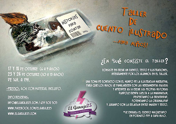 Taller de cuento ilustrado para niños en Garaje25