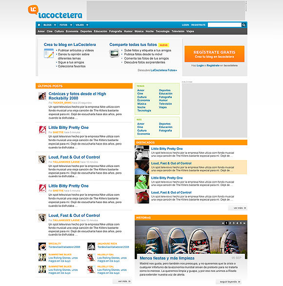 Una de diseño web agitado, no revuelto