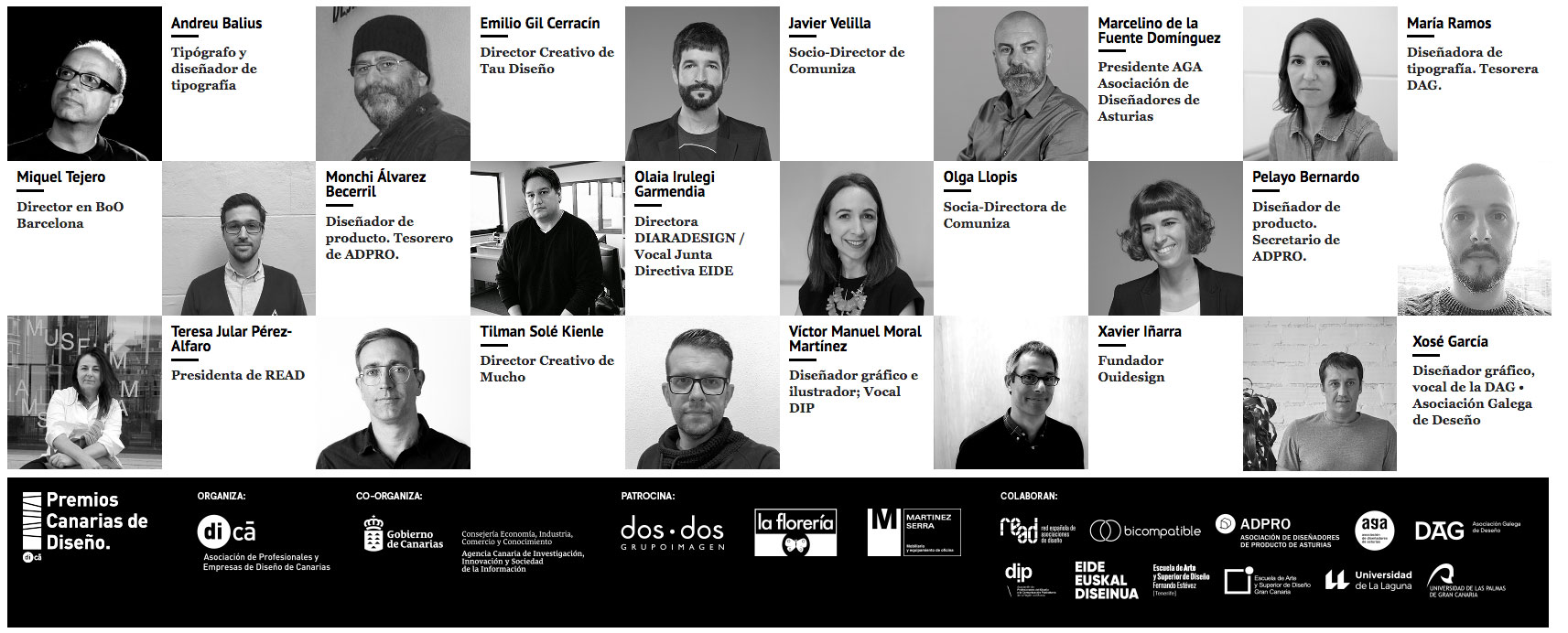 Un jurado espectacular para la quinta edición de los Premios Canarias de Diseño, organizados por la Asociación de Profesionales y Empresas de Diseño de Canarias (di-Ca) y la ACIISI del Gobierno de Canarias