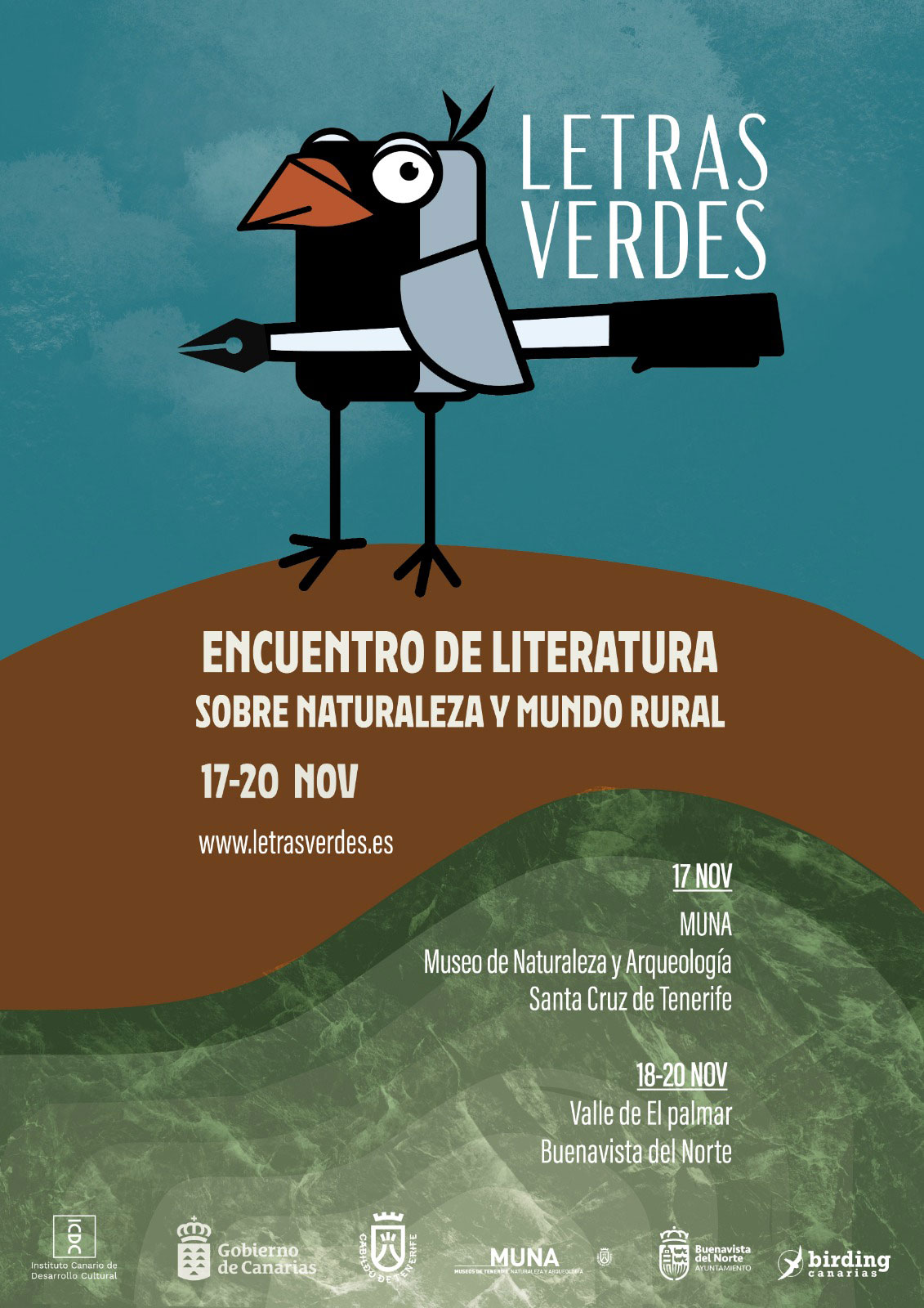 Letras Verdes trae la literatura de naturaleza al valle de El Palmar, Tenerife, del 17 al 20 de noviembre