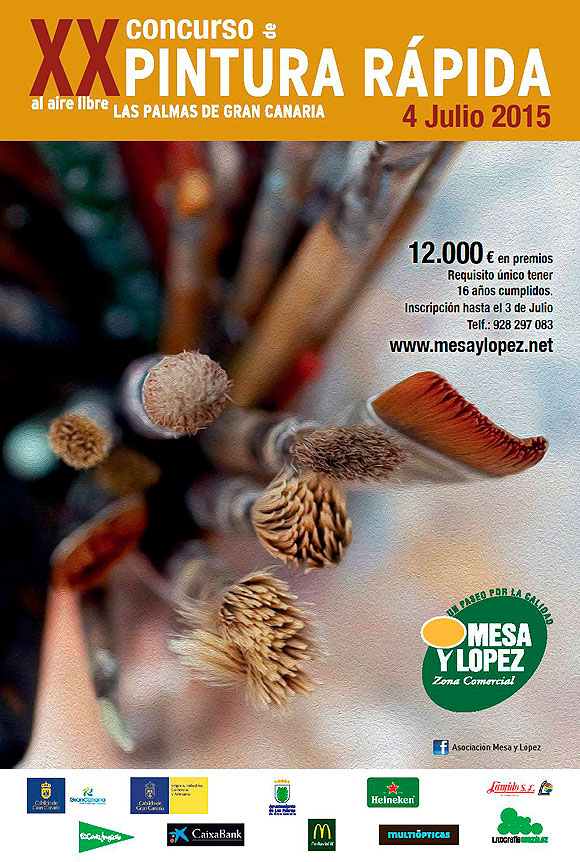 El XX Concurso de Pintura Rápida al Aire Libre de la Zona Comercial Mesa y López, LPGC, se celebrará el próximo 4 de julio