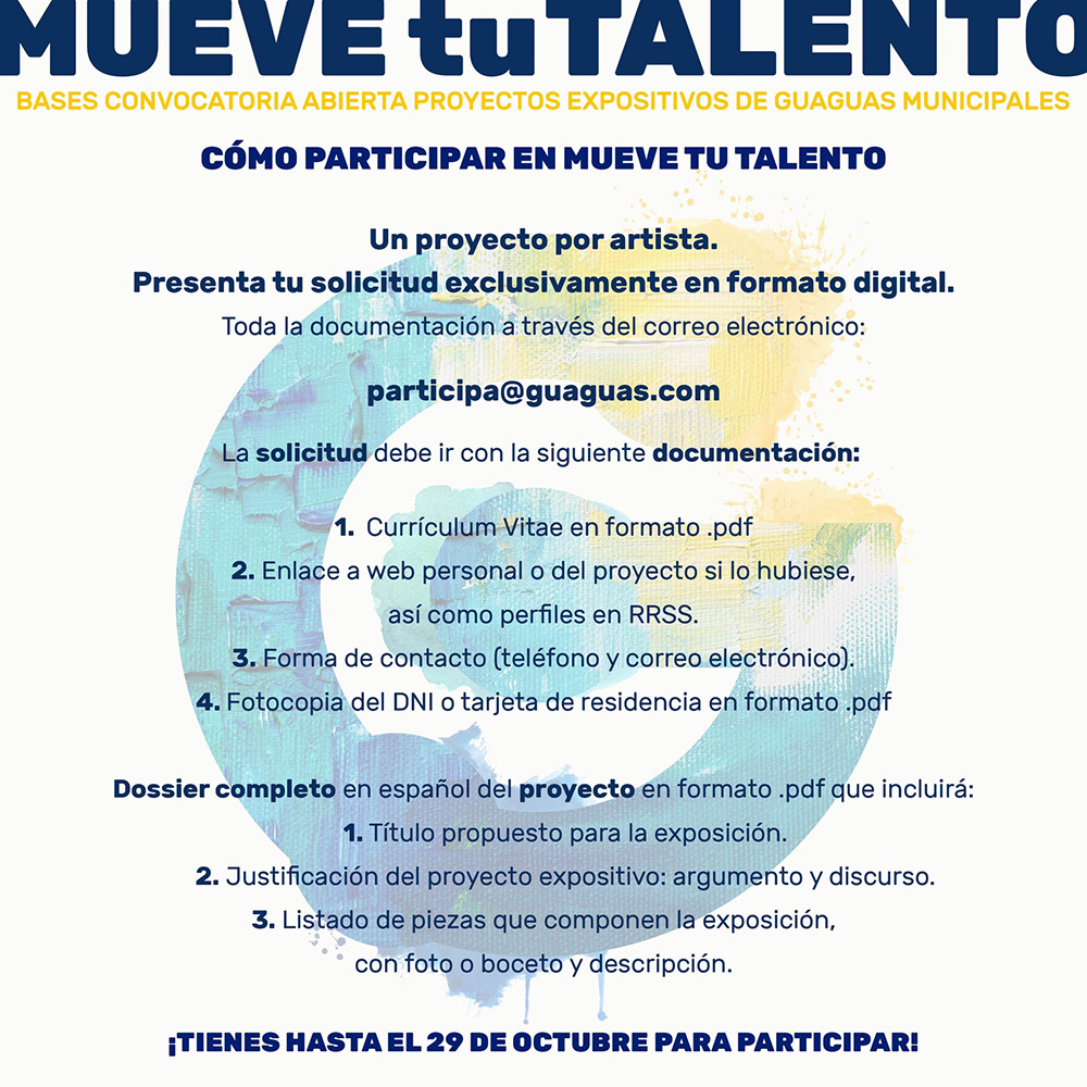 Guaguas Municipales invita a los artistas contemporáneos a participar en la edición 2021 del proyecto Mueve Tu Talento