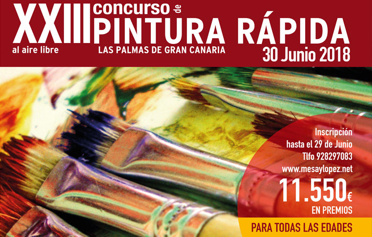 Convocado el XXIII Concurso de Pintura rápida al aire libre Las Palmas de Gran Canaria, para el próximo sábado 30 de junio.