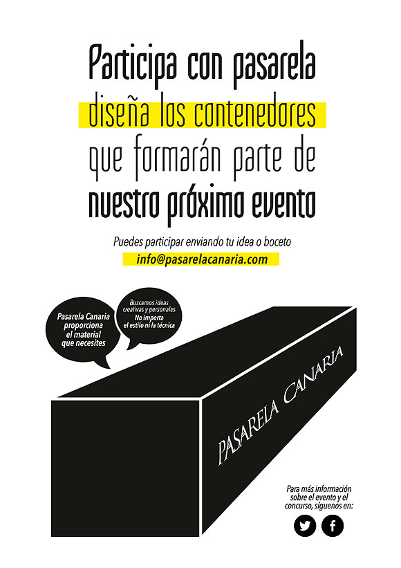 Pasarela Canaria busca diseño para los contenedores de su próximo evento