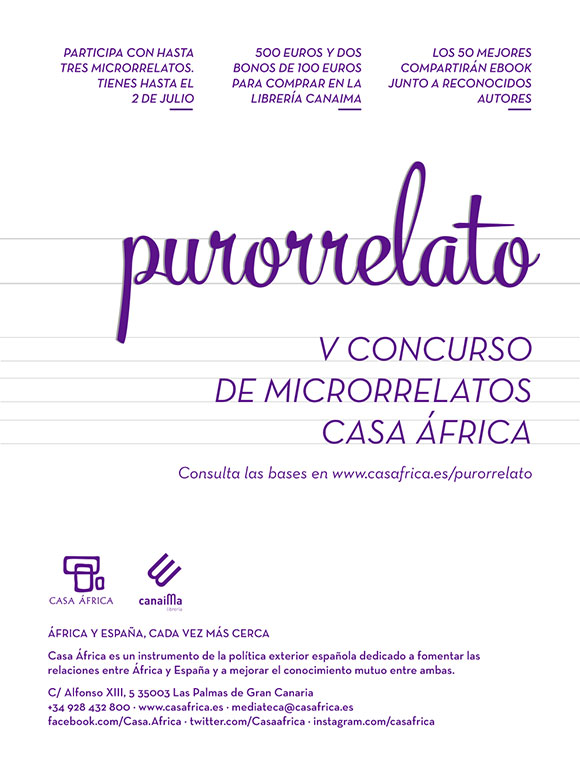 Convocado Purorrelato 2017. V Concurso de microrrelatos de Casa África
