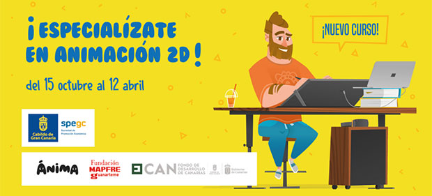 La Spegc lanza el curso de «Animación 2D de Personajes» con la colaboración de Fundación MAPFRE Guanarteme y Ánima