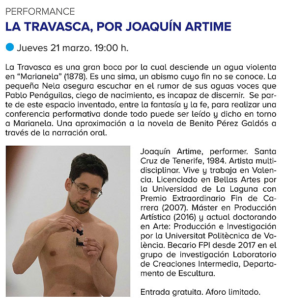 Performance de Joaquín Artime en la Casa-Museo Pérez Galdós