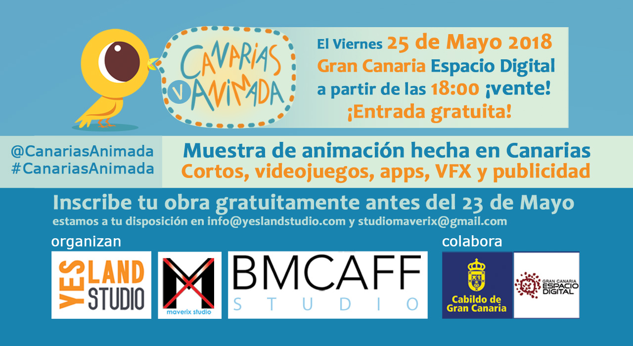 Este viernes 25 de mayo, el V Canarias Animada. ¡Inscripciones para mostrar tu trabajo aún abiertas!