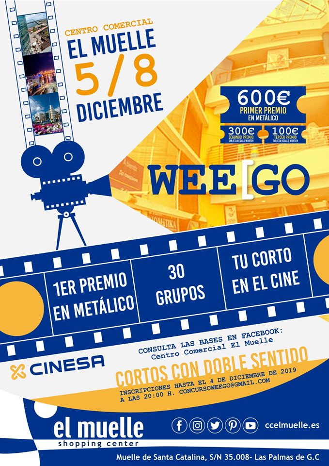 El Centro Comercial El Muelle (GC) convoca su primer concurso oficial #WeeGo de cortometrajes improvisados.